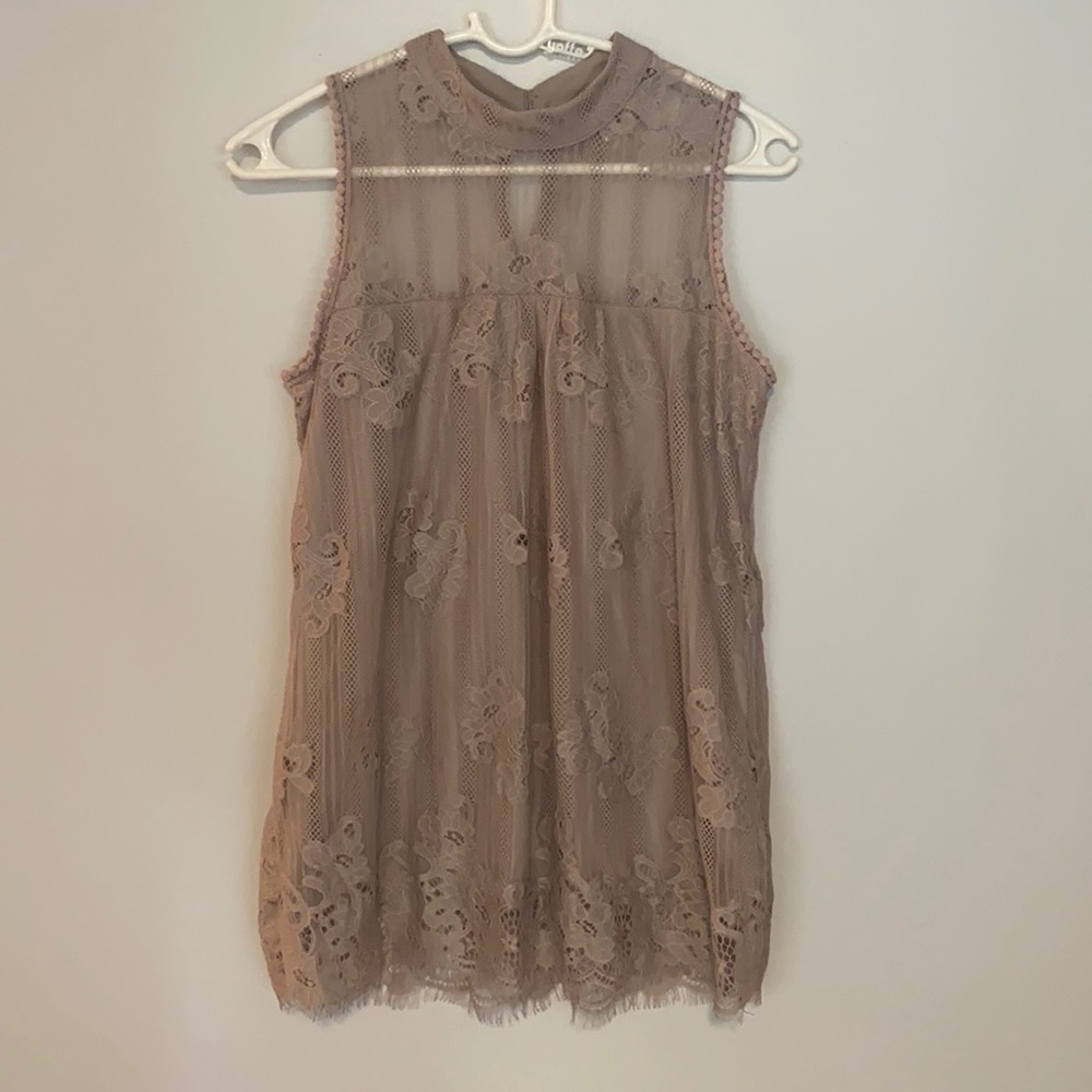 Eve & Maddie Purple Lace Tank Blouse
